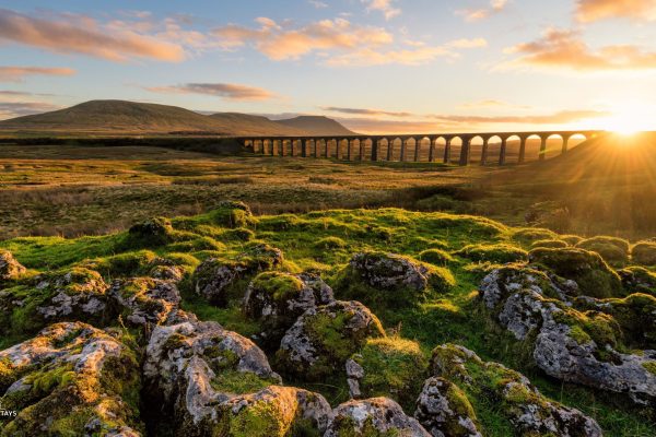 Ribblehead Viaduct in the sun